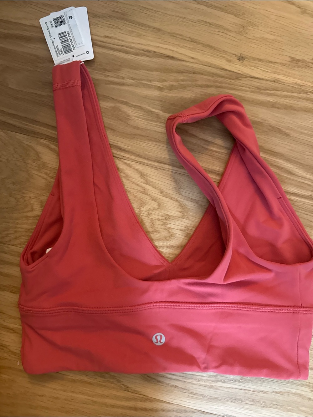 lululemon athletica Coral Red V-Neck Light Support Sports Bra